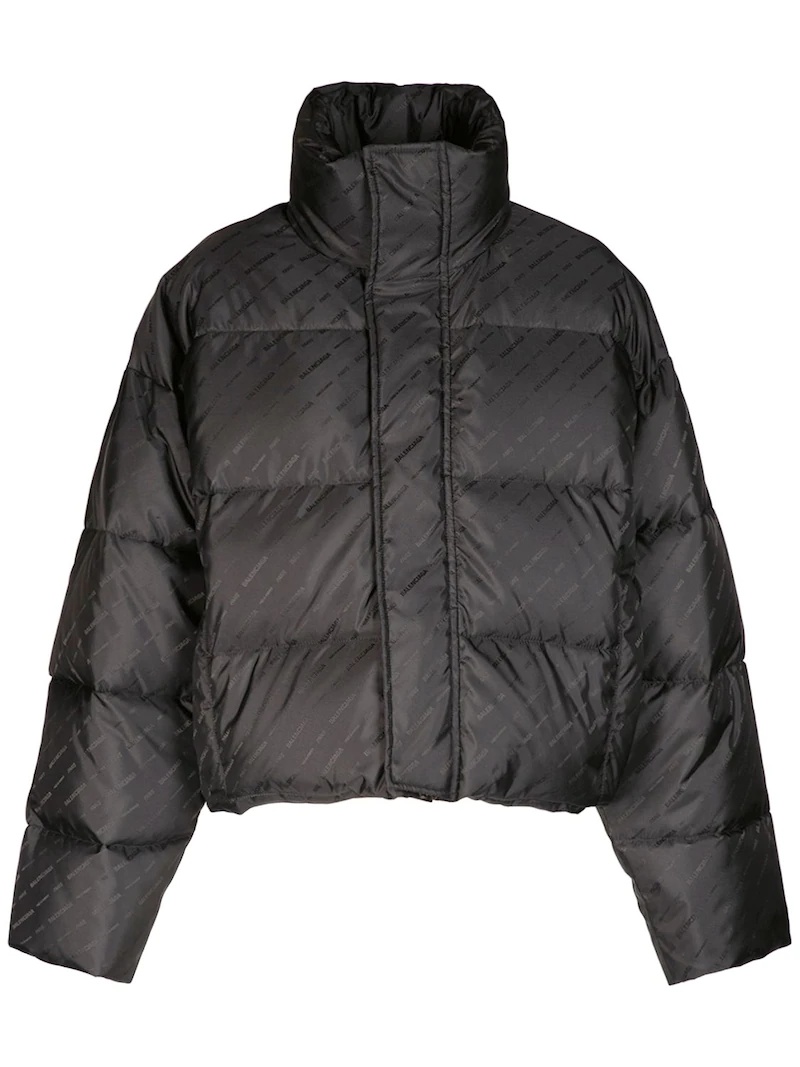 JACQUARD LOGO NYLON PUFFER JACKET - 1