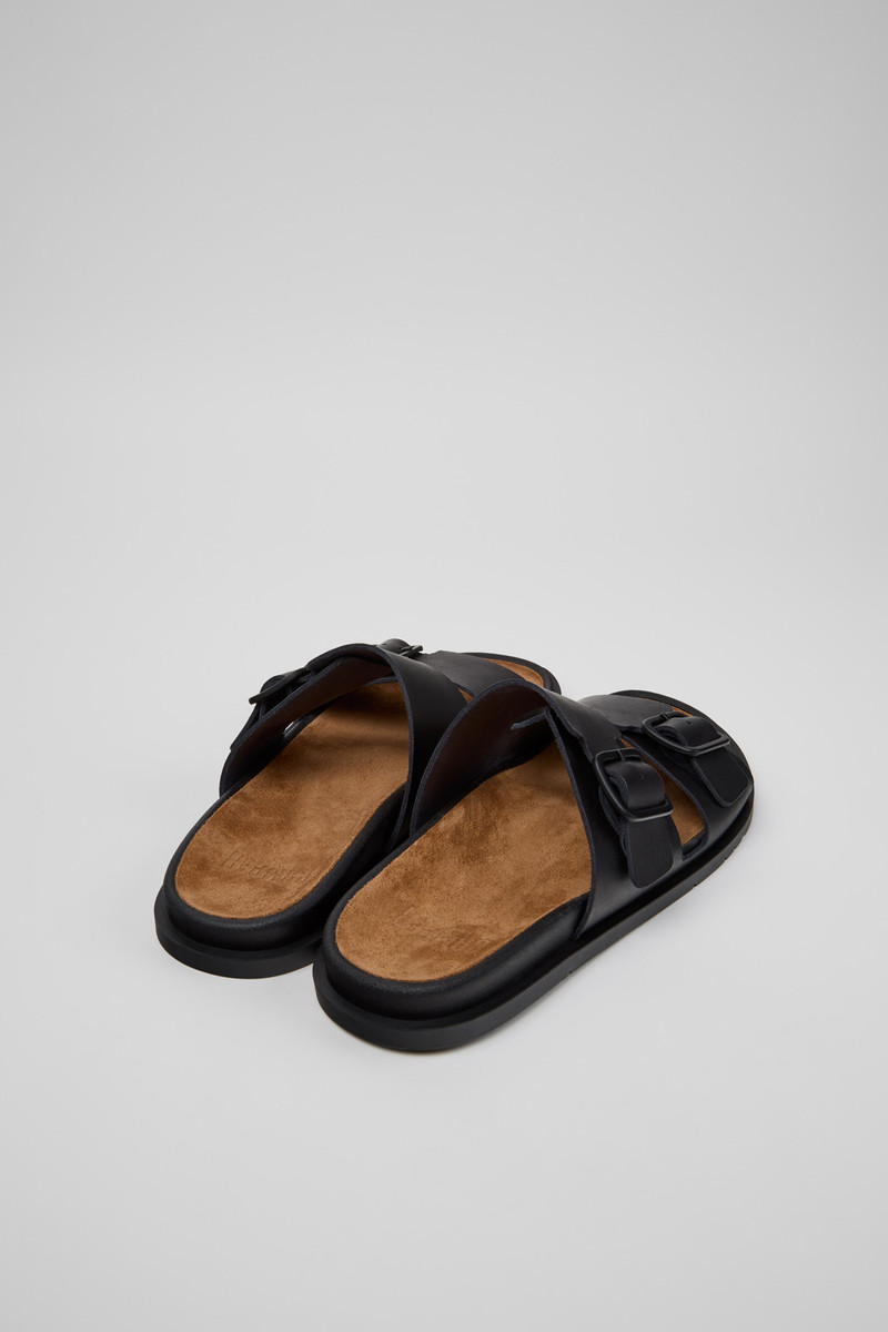 CAMPERLAB Black Leather Sandals for Men. outlook