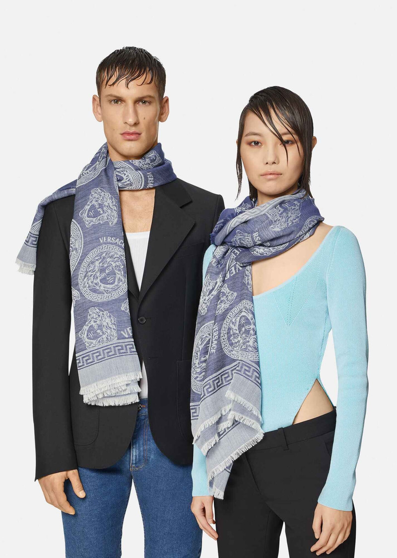 VERSACE Medusa Amplified Wool & Silk Scarf outlook