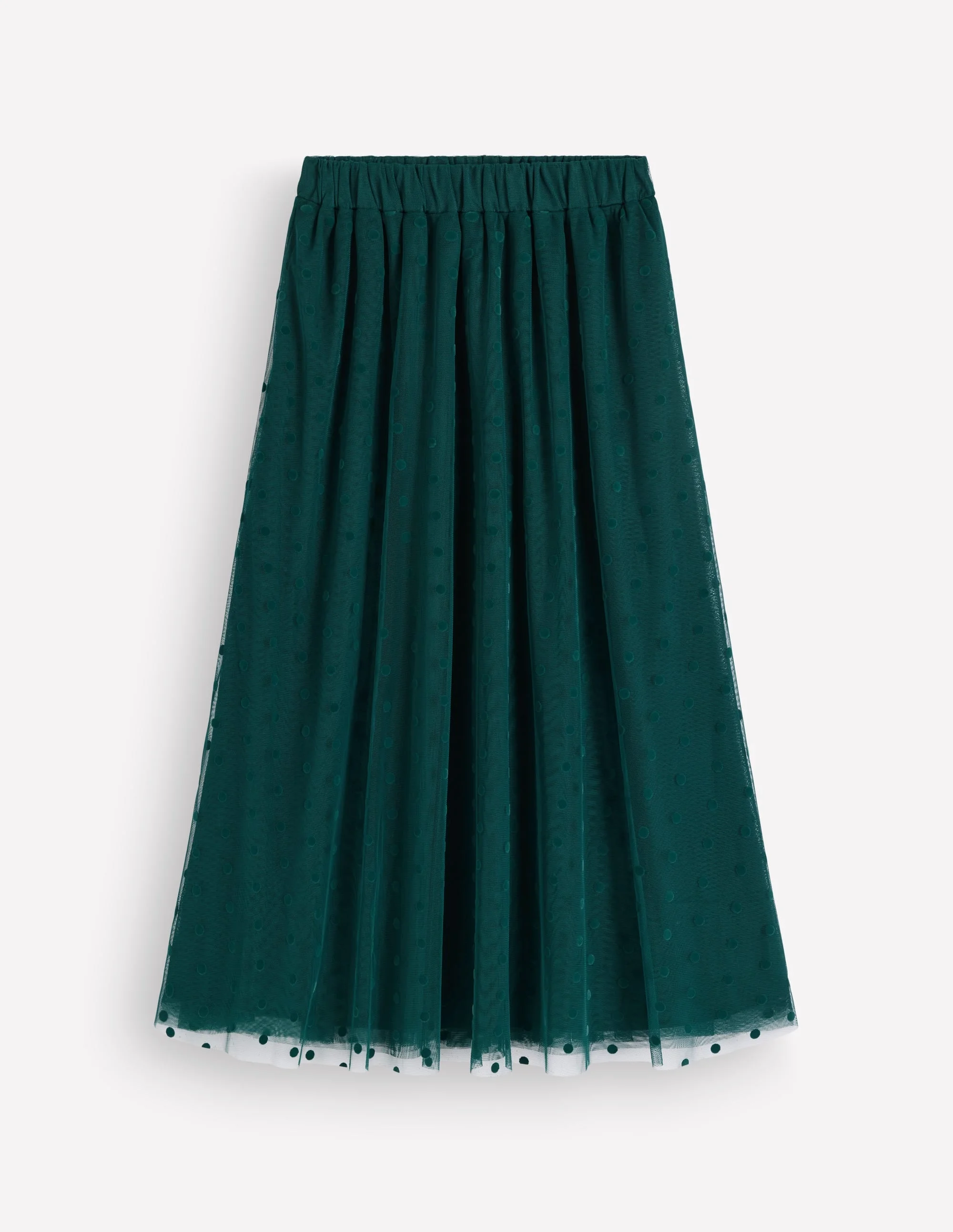 Full Tulle Party Skirt-Sea Moss Flocked Spot - 1