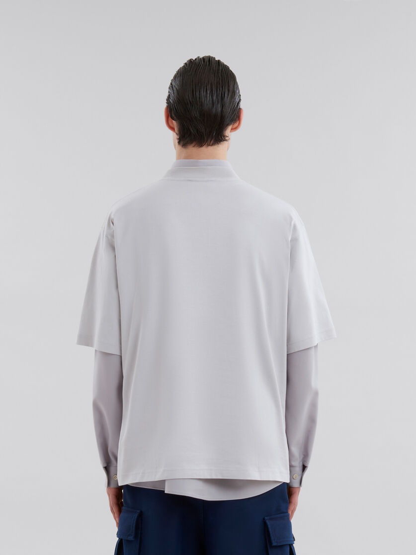 GREY ORGANIC COTTON T-SHIRT WITH MINI MARNI LOGO - 3