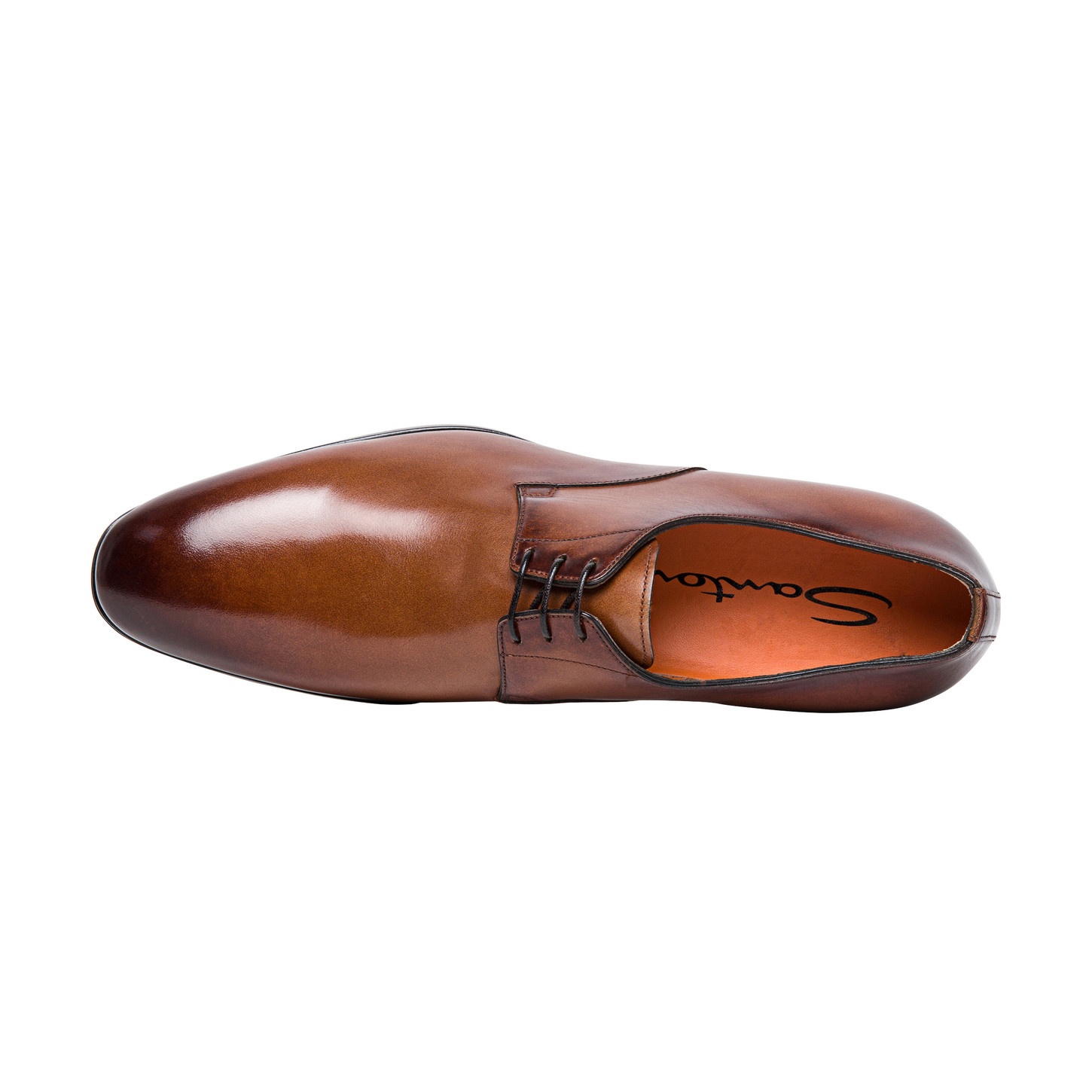 Men's polished brown leather derby shoe - 4
