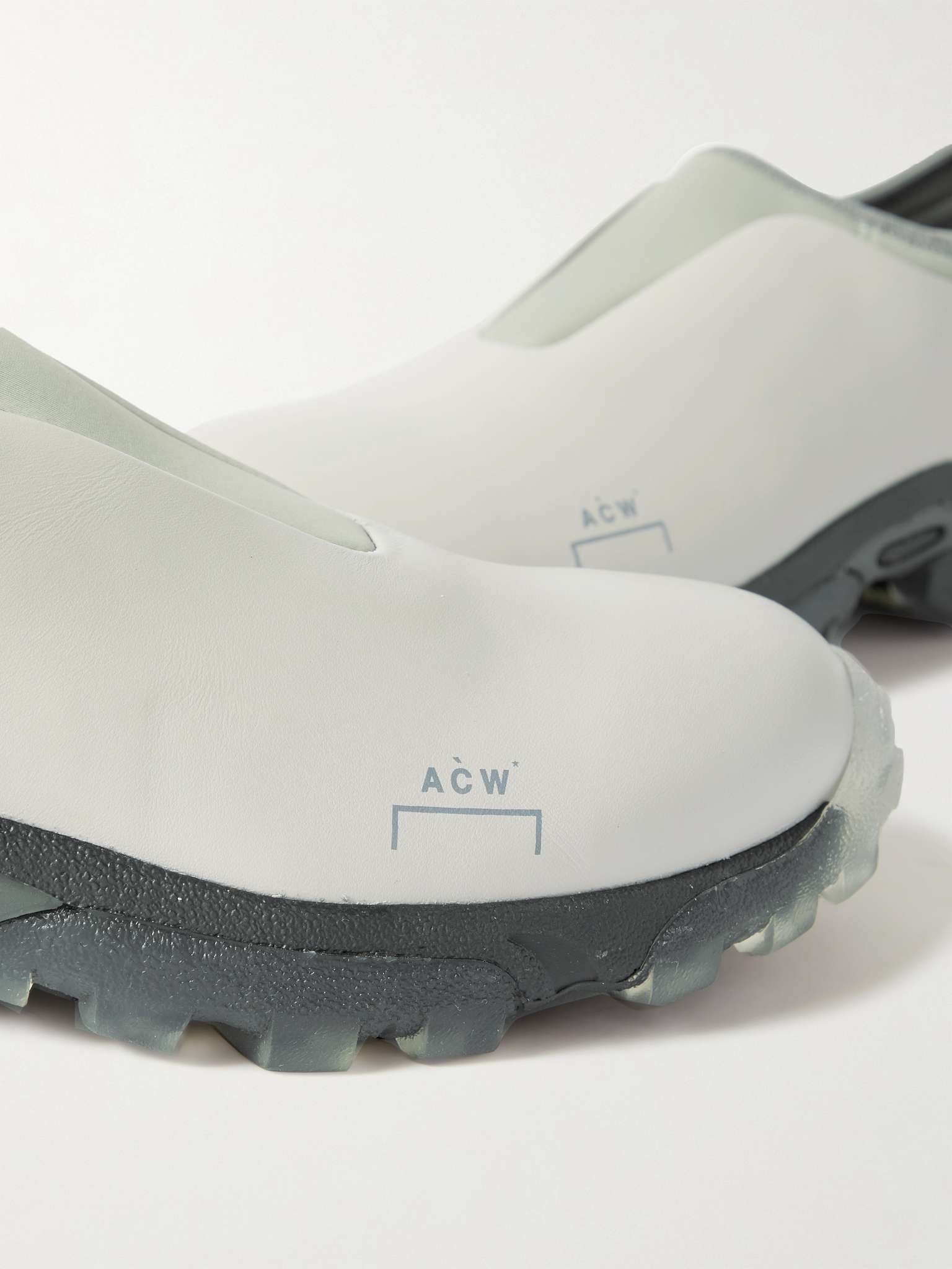 Neoprene-Trimmed Leather Slip-On Sneakers - 8