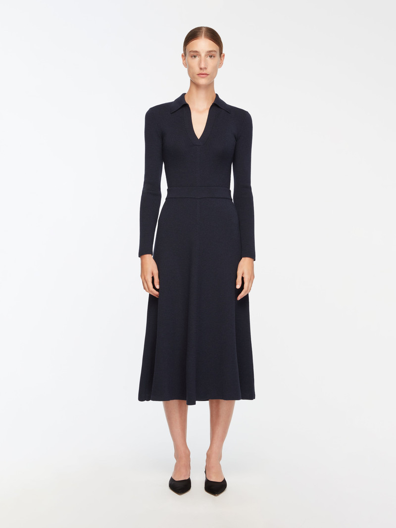 EMILIA WICKSTEAD Dorian Skirt In Dark Navy Cashfeel outlook