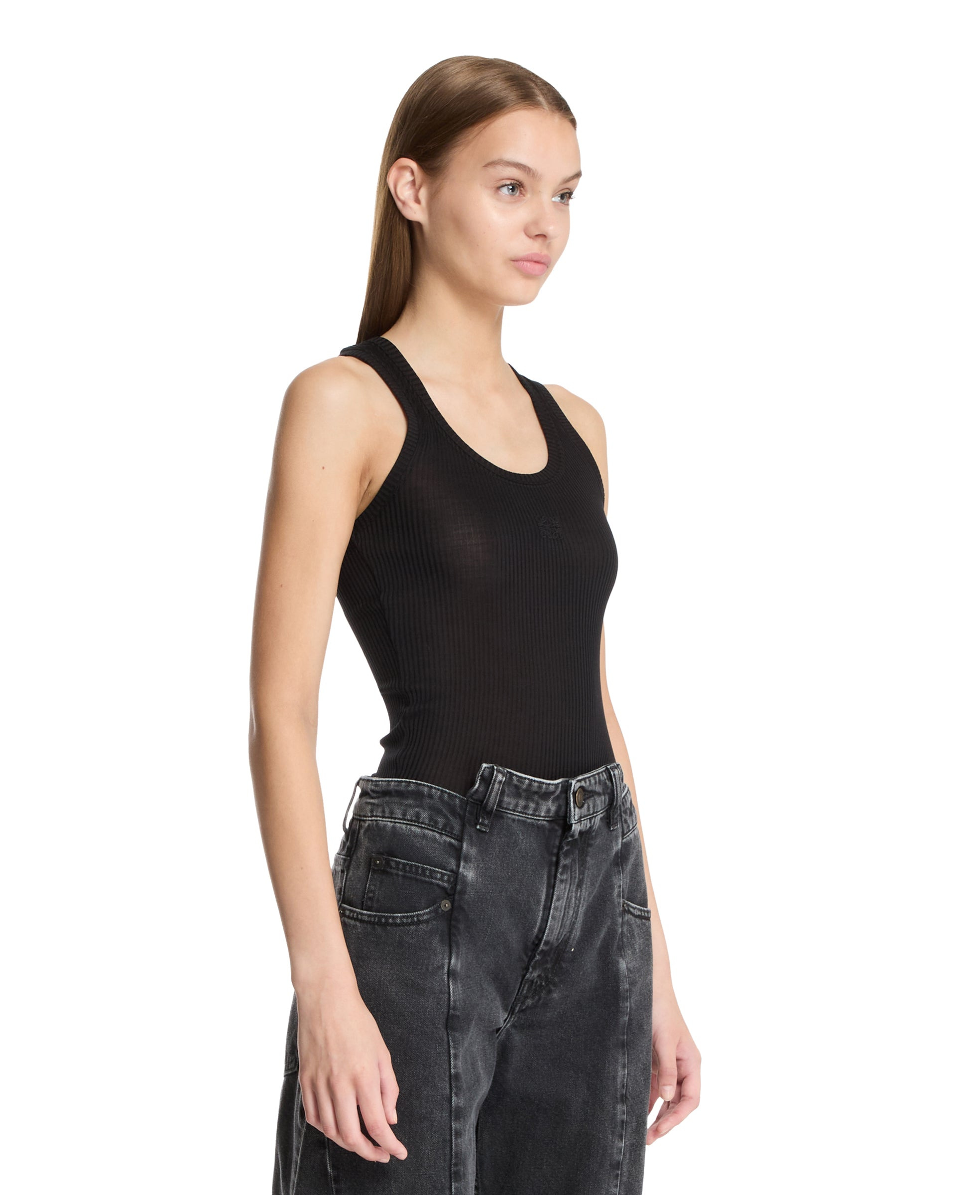 LOEWE Paula's Ibiza Black Anagram Silk Top - 4