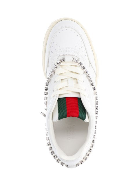 Gucci Women "Re-Web" Rhinestone Detail Sneakers - 5