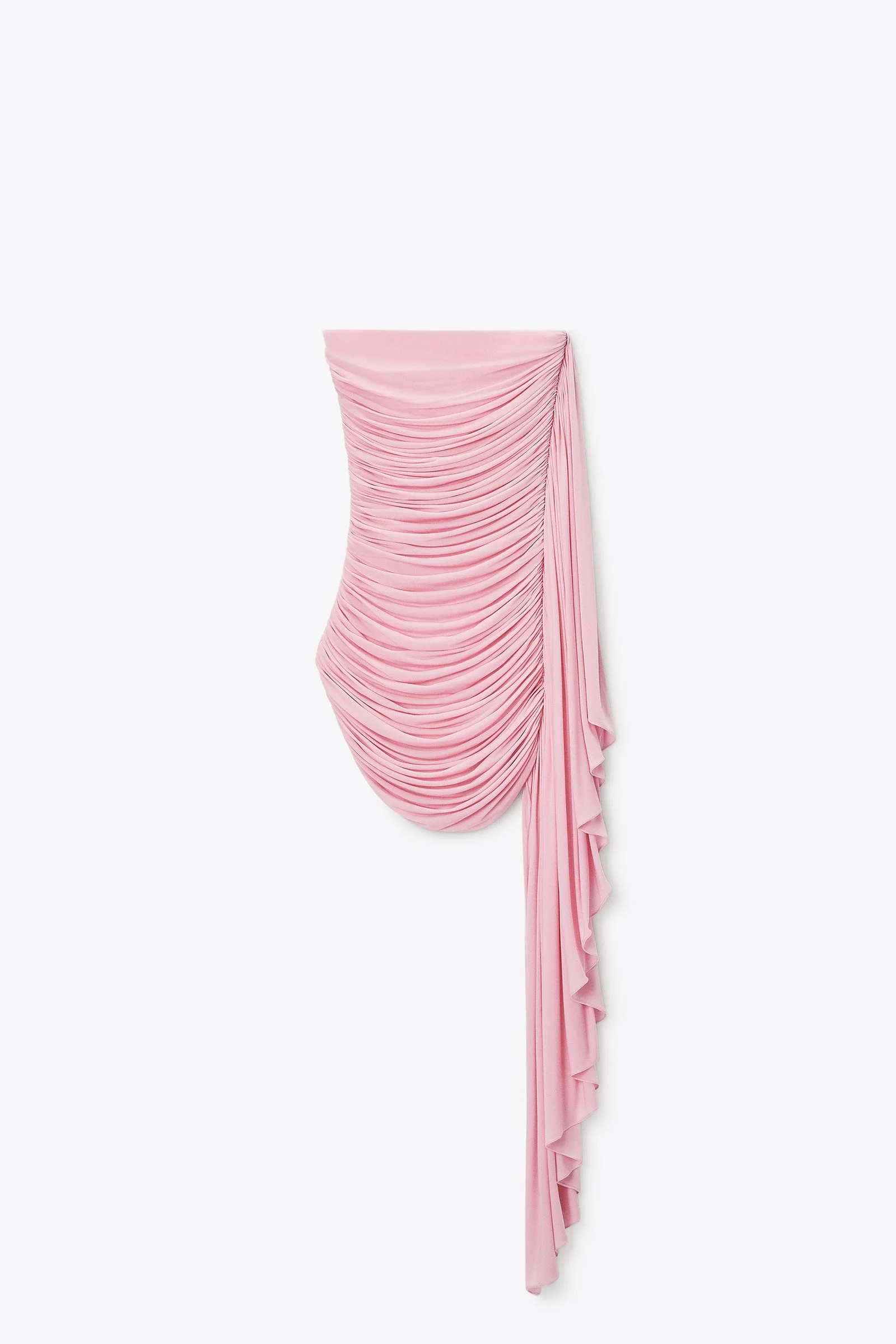asymmetric ruched strapless mini dress - 1