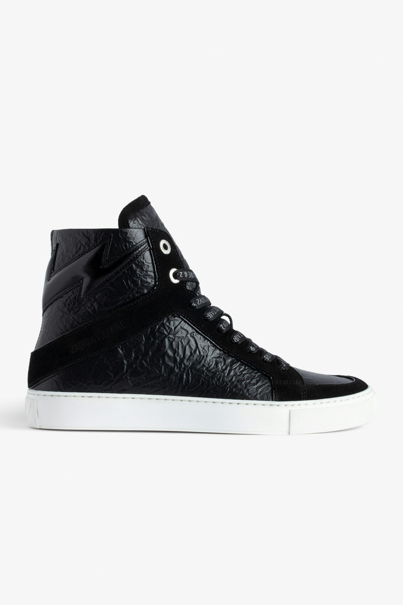 ZV1747 High Flash High-Top Crinkled Sneakers 1