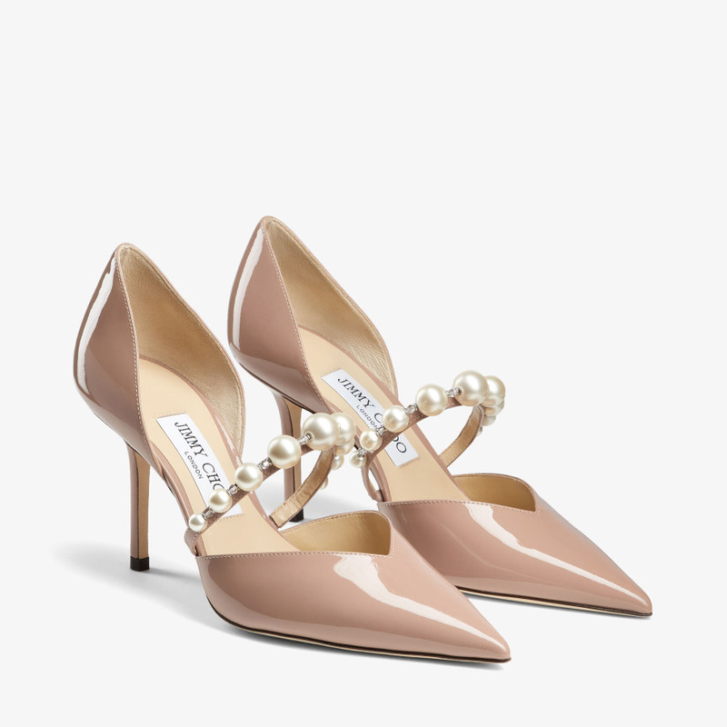 JIMMY CHOO Aurelie 85
Ballet Pink Patent Leather Pointed Pumps with Pearl Embellishment outlook