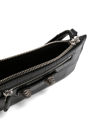 BALENCIAGA Le Cagole crocodile-effect leather wallet outlook