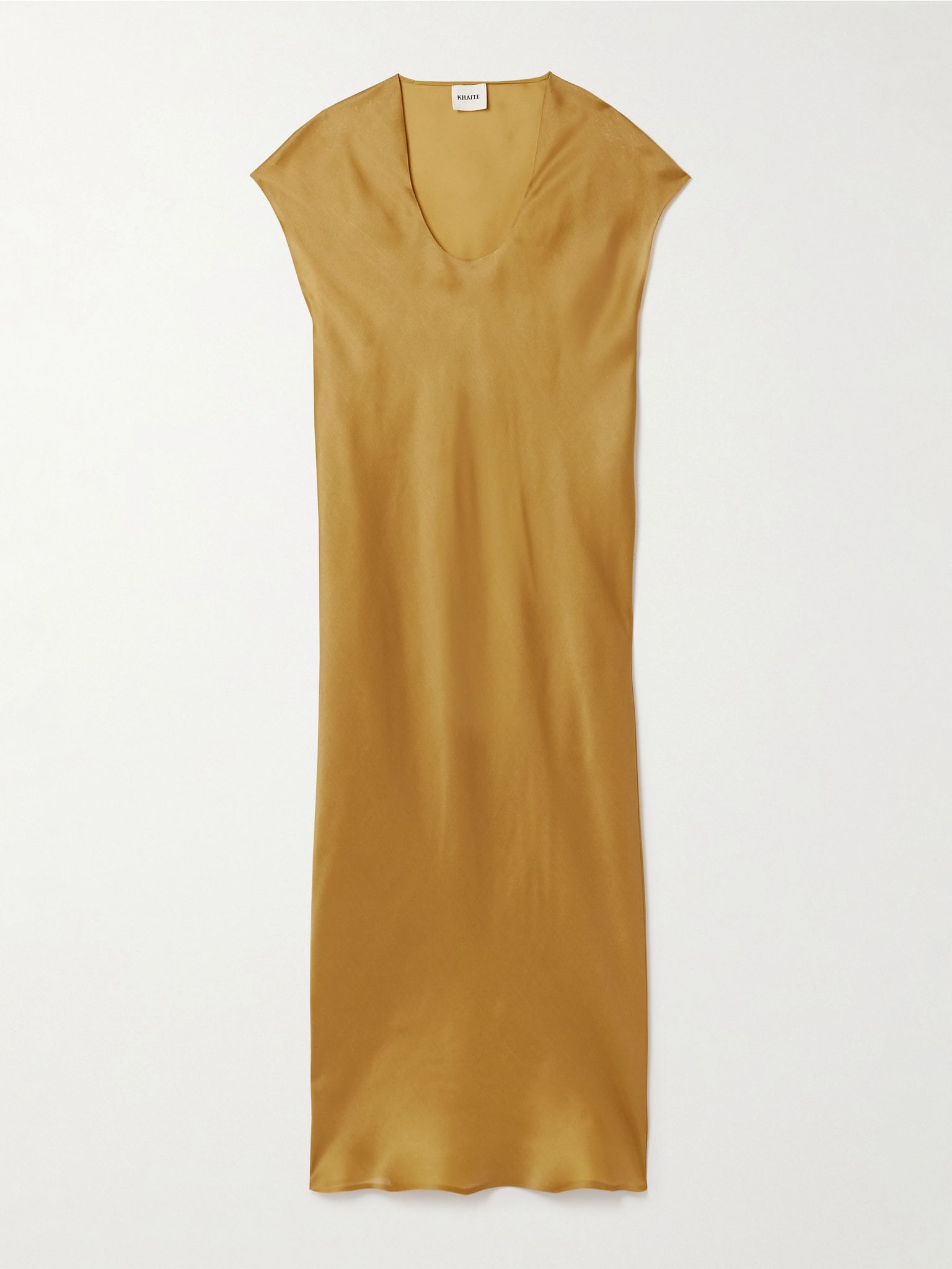 Darby silk-organza midi dress Mustard - 1