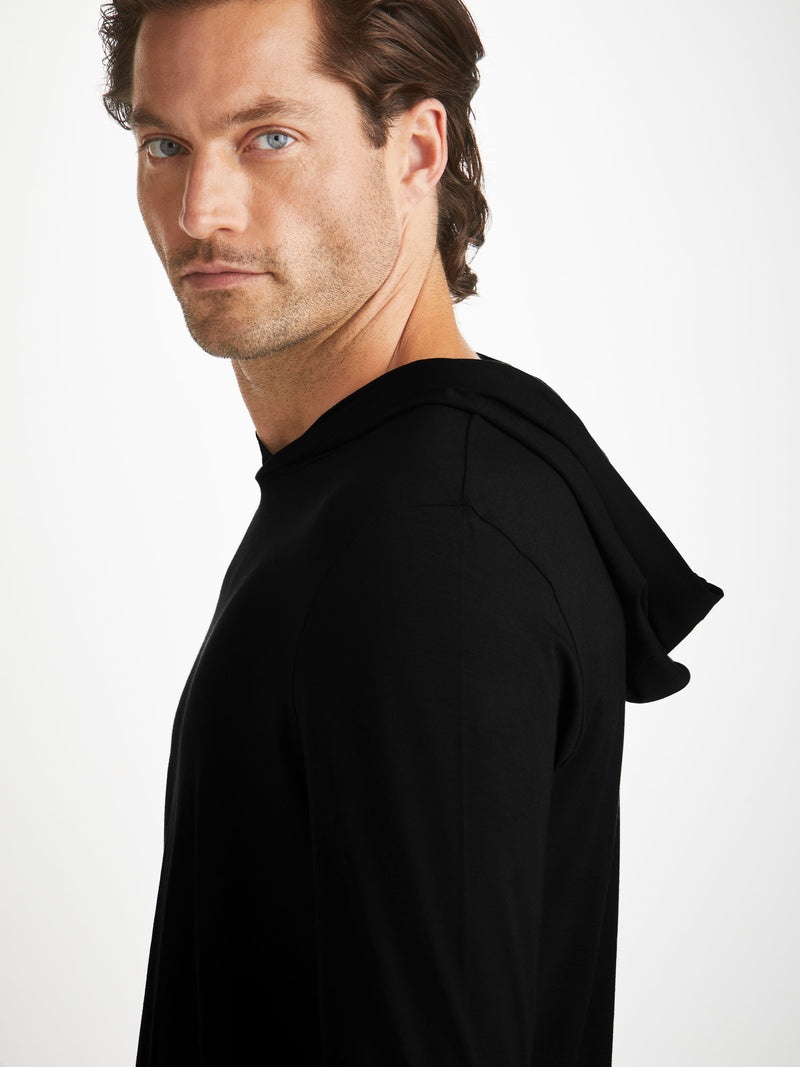 Men's Pullover Hoodie Basel Micro Modal Stretch Black - 6