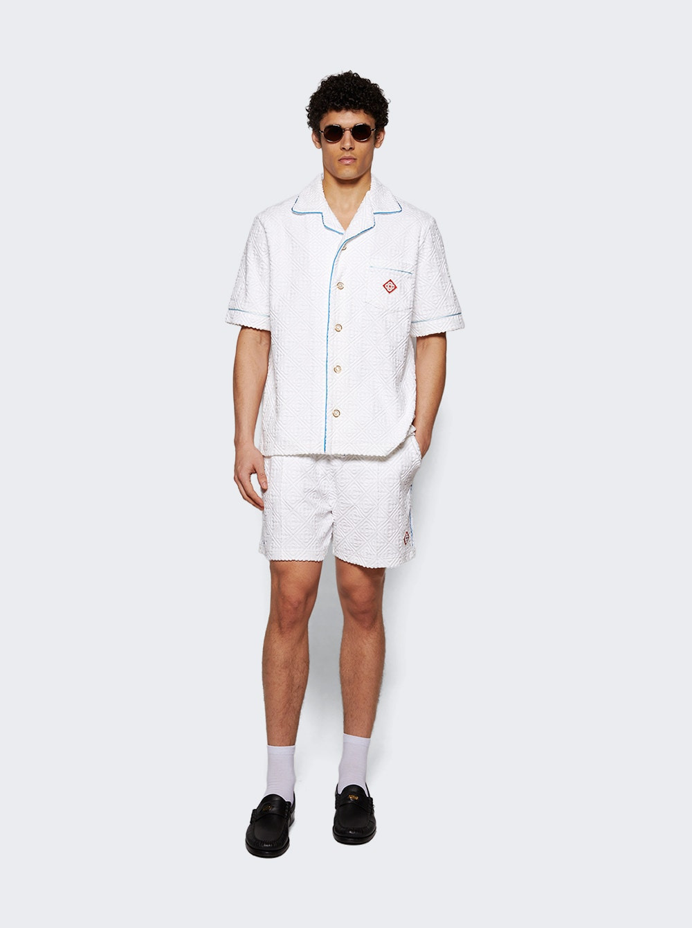 Tennis Stripe Towelling Shirt White - 5