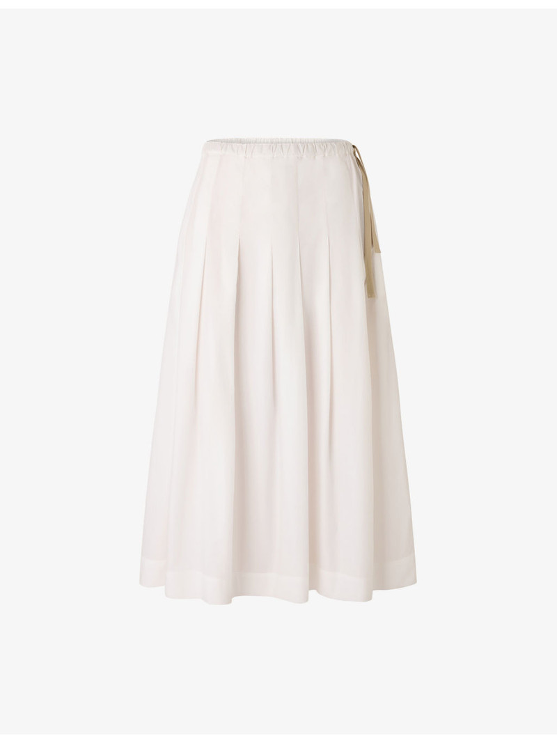 Amalia Pleated Cotton Midi Skirt 1