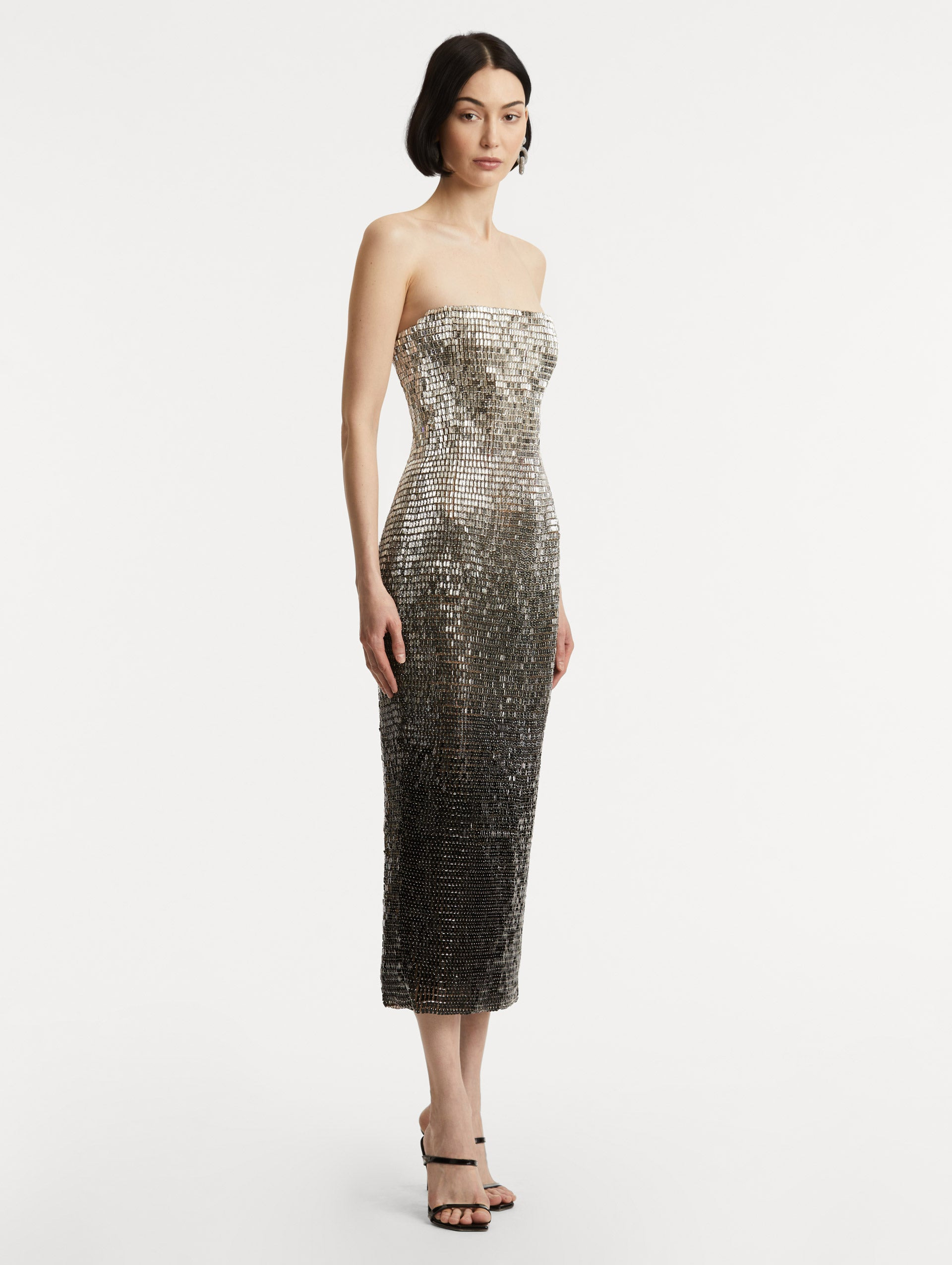 OMBRÉ SEQUIN EMBROIDERED DRESS - 4