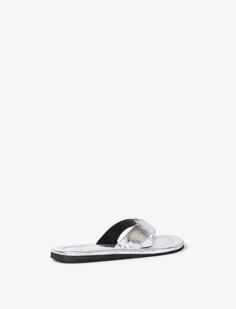 Proenza Schouler Cooper Flip Flop Sandals in Crinkled Metallic outlook