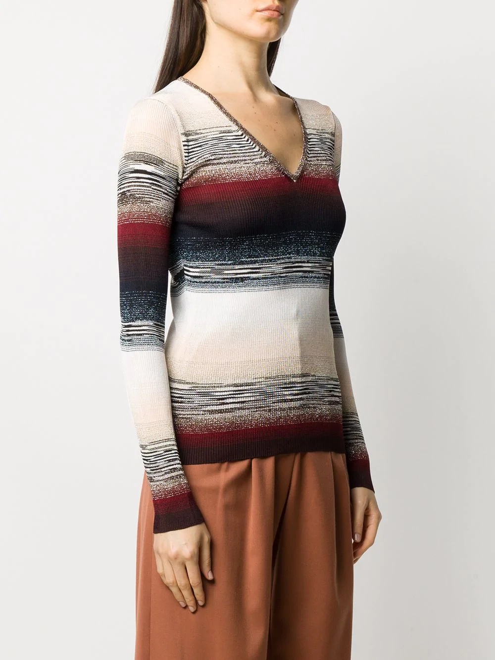 striped ribbed jumper - 3