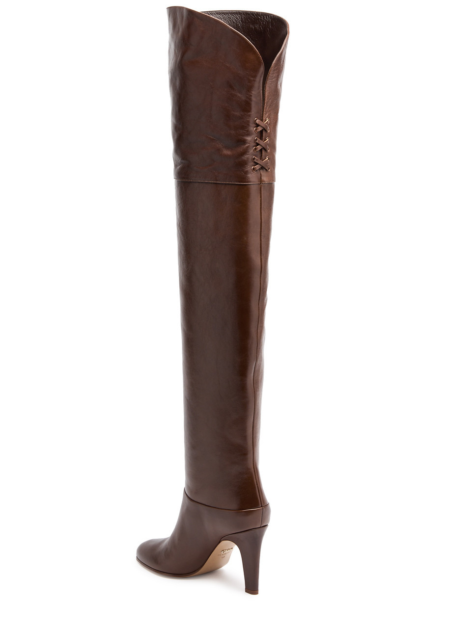 Eve 90 glossed-leather over-the-knee boots - 2