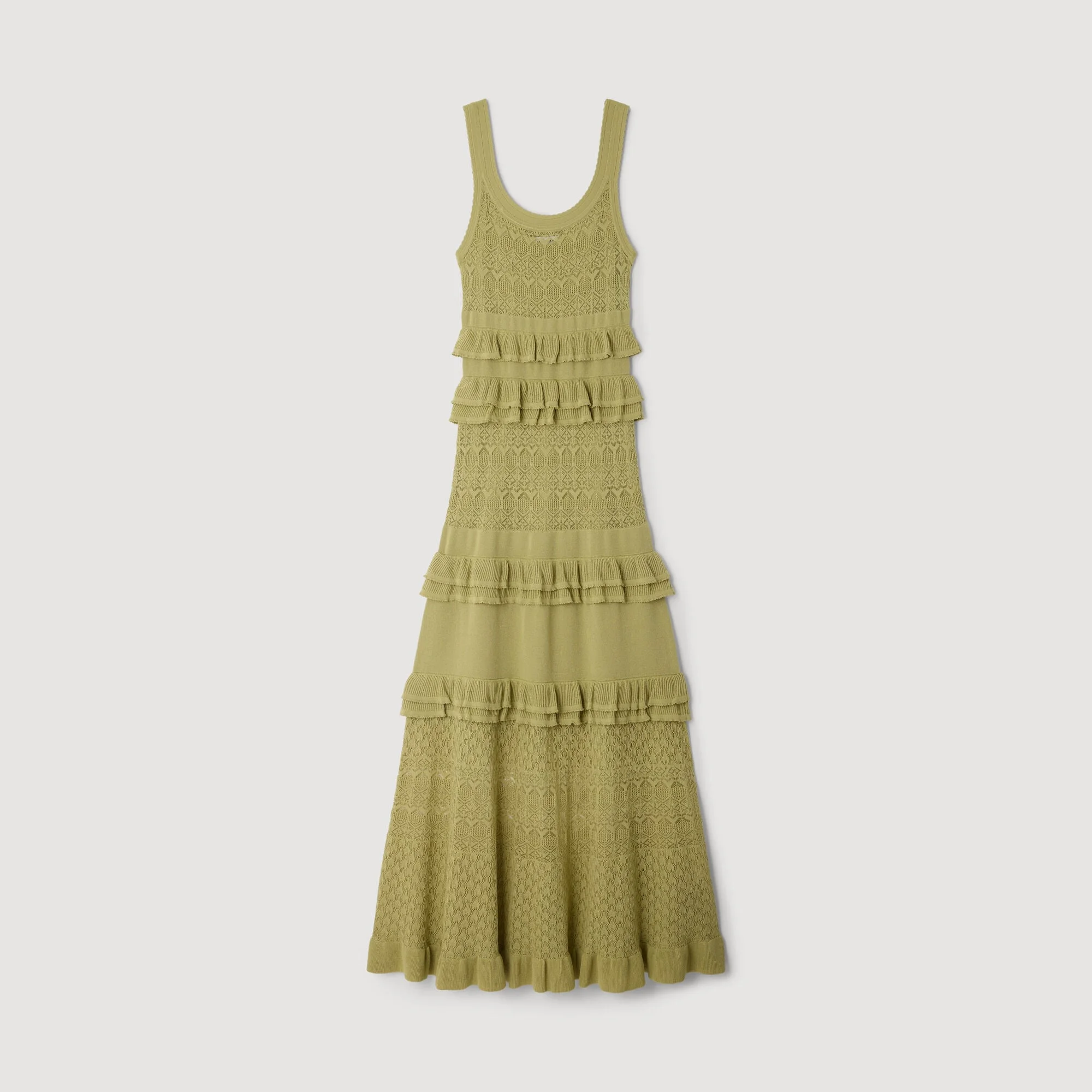 RUFFLED KNIT MAXI DRESS - 1