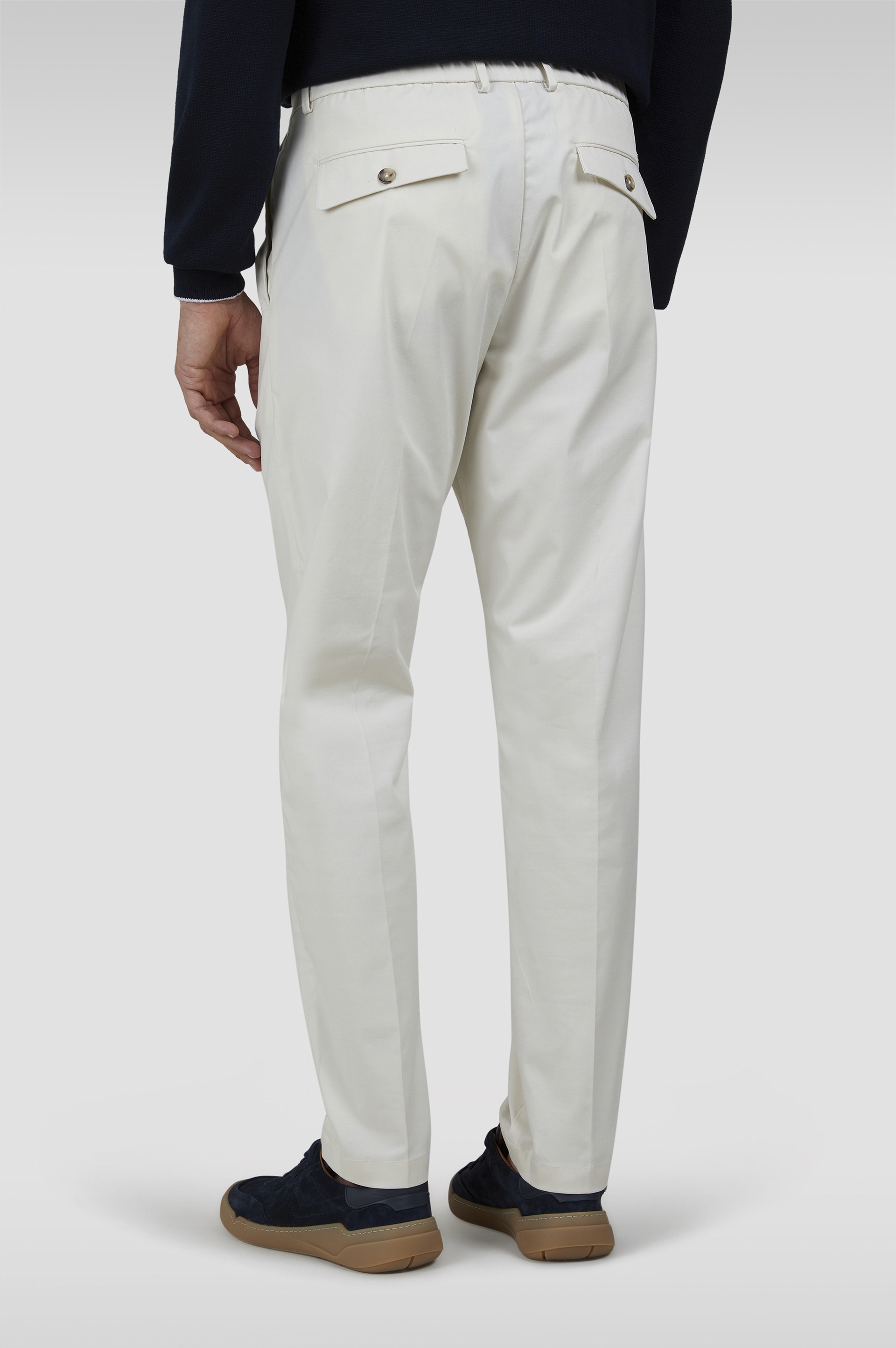 CHINO PANTS IN COTTON AND STRETCH TENCEL - 3