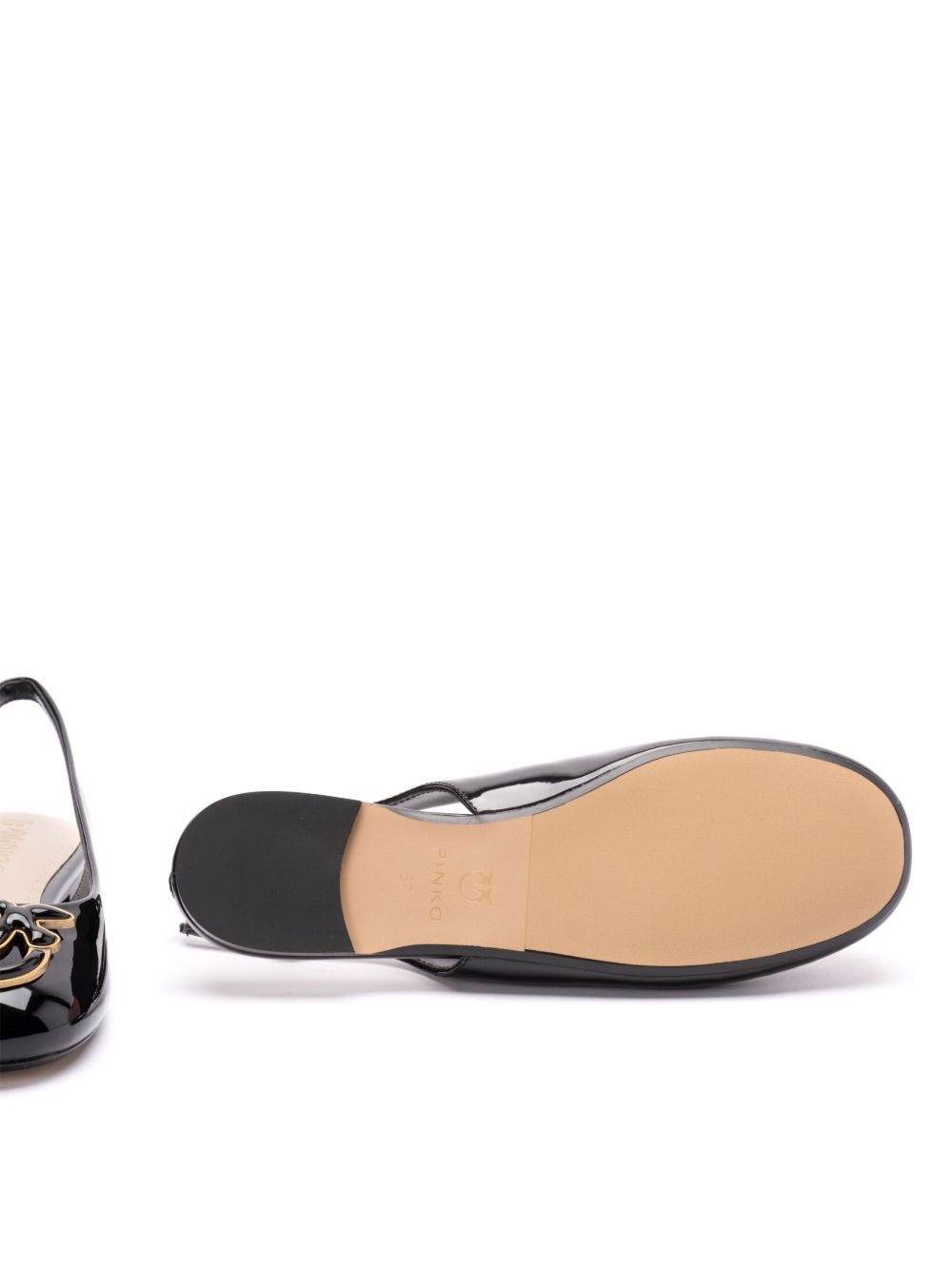 logo-plaque slingback ballerina shoes - 4