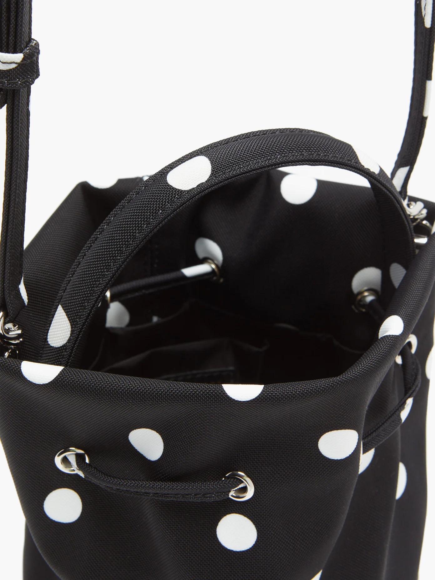 Wheel XS polka-dot canvas bucket bag - 5