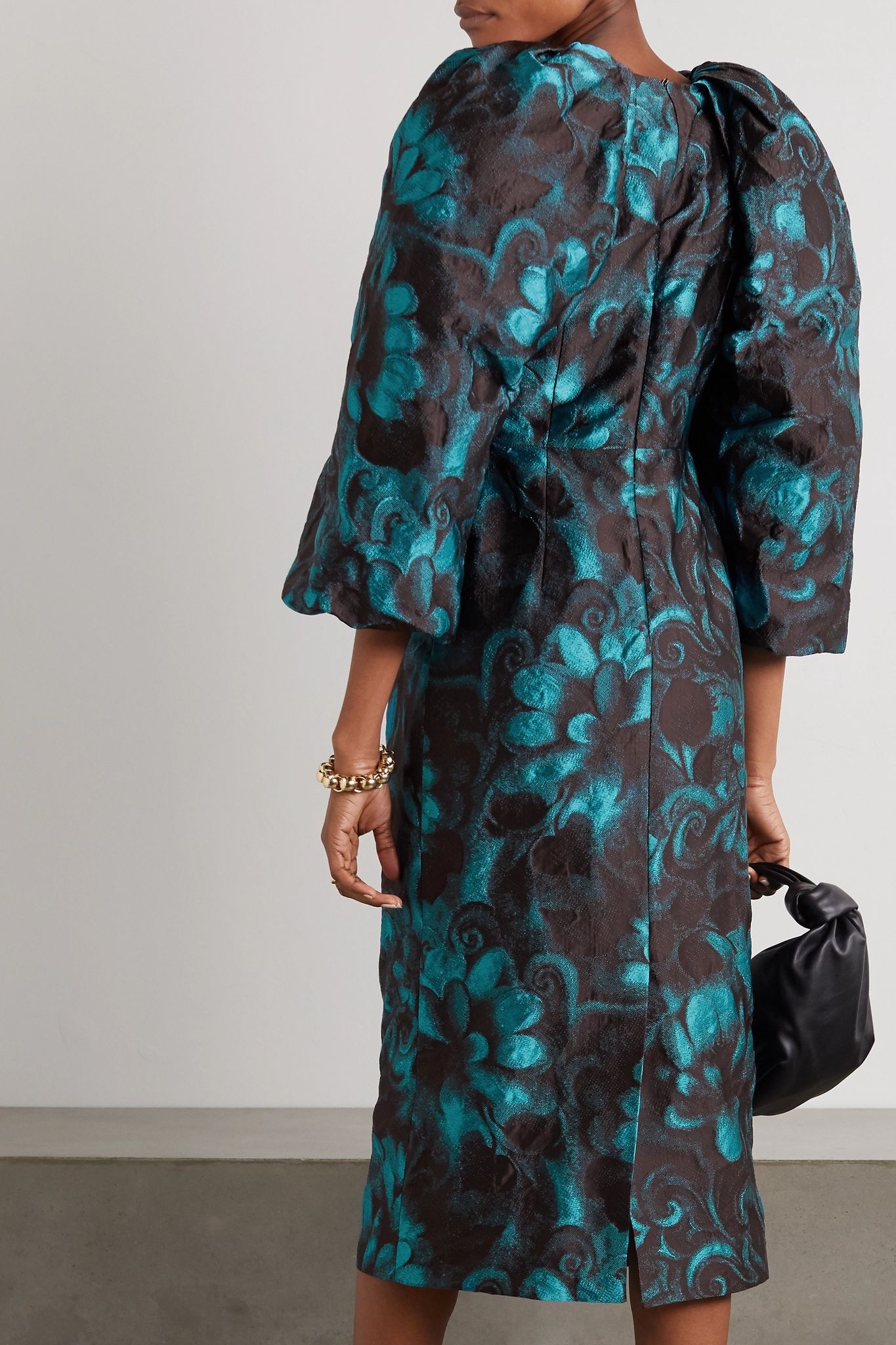 Floral-jacquard midi dress - 3