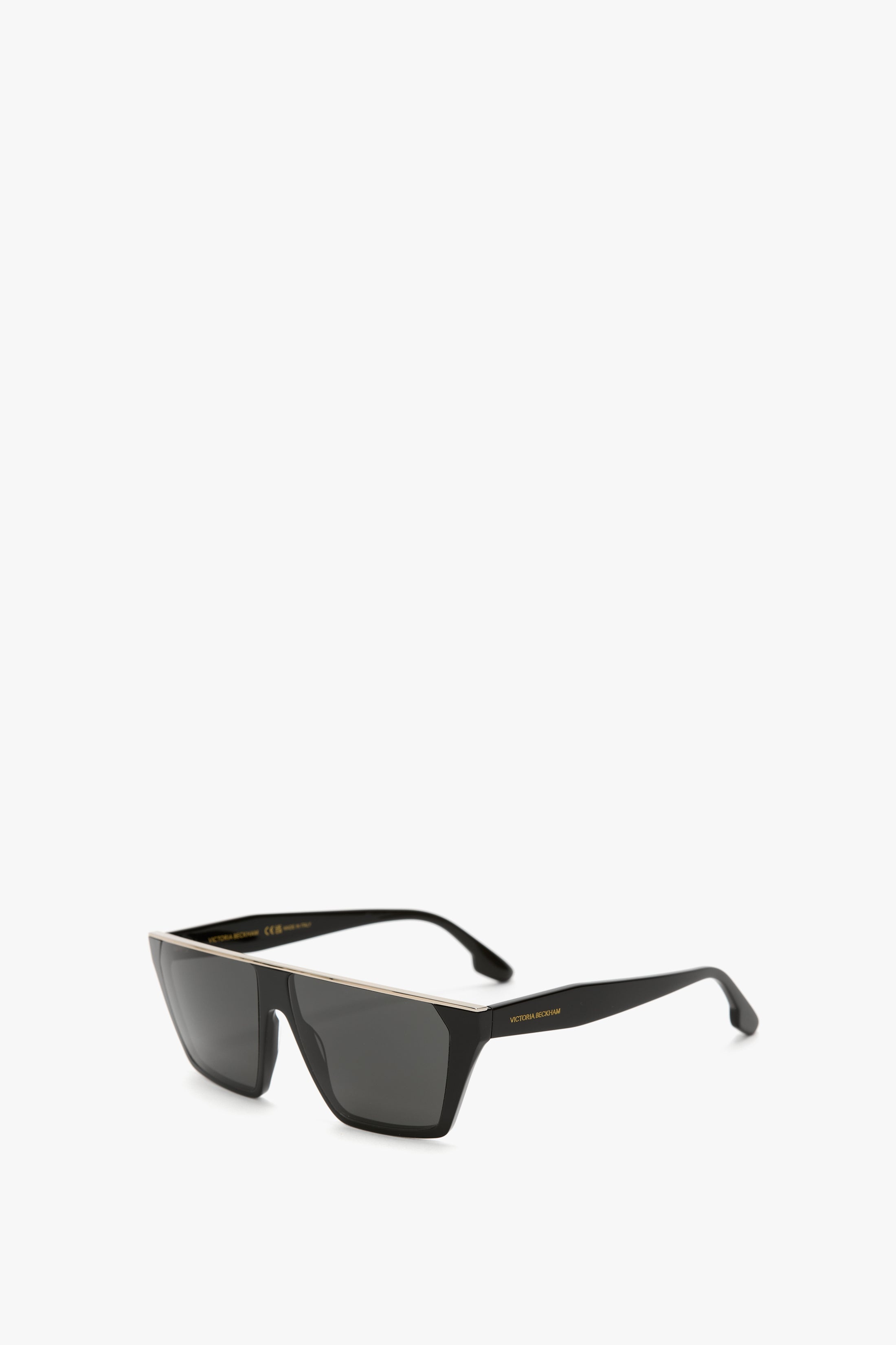 Flat Top Visor Sunglasses In Black - 3