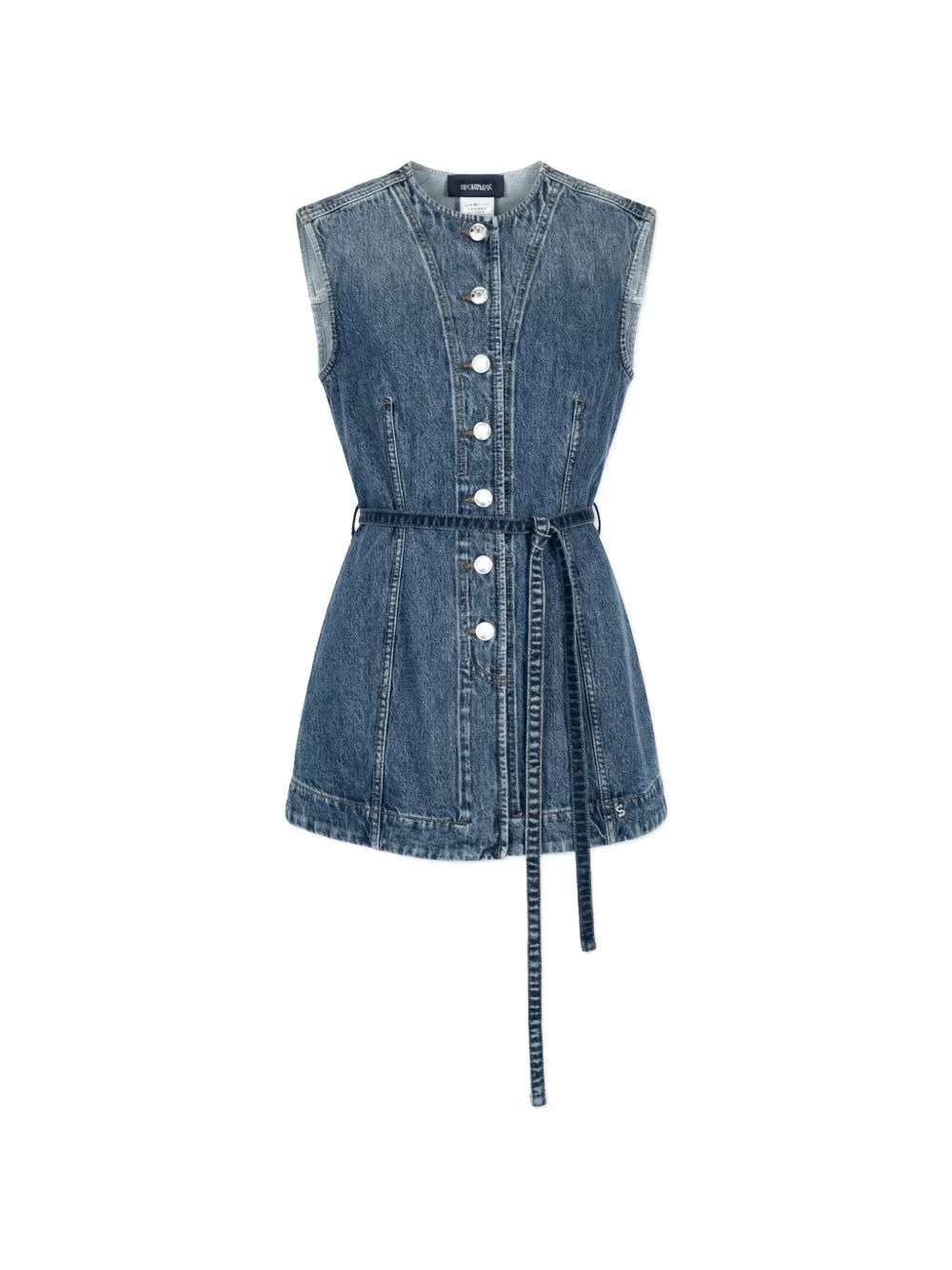 buttoned belted top - 1