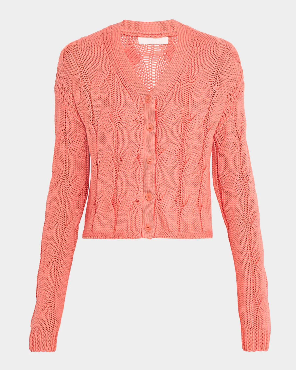 Jolie Cropped Cable-Knit Cashmere Cardigan - 1