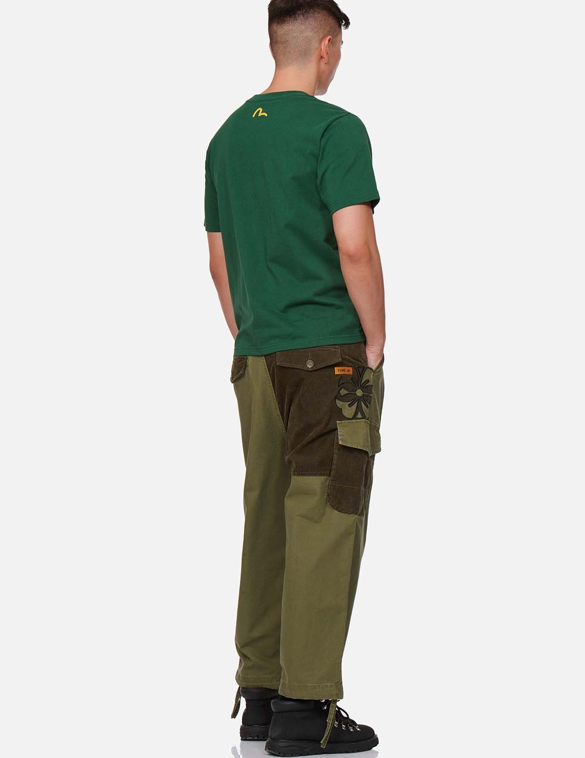 KAMON APPLIQUÉ FABRIC BLOCKING CARGO PANTS - 5