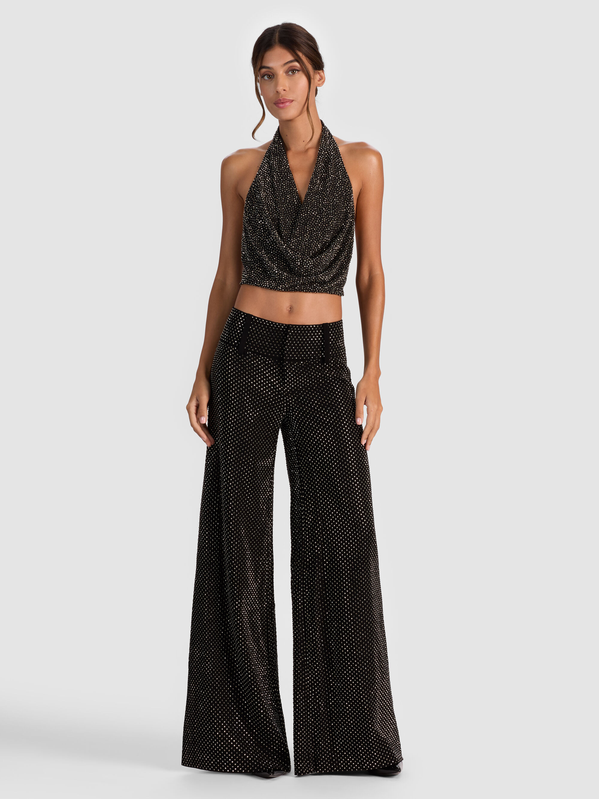 OLIVIA EMBELLISHED WIDE LEG PANT - 2