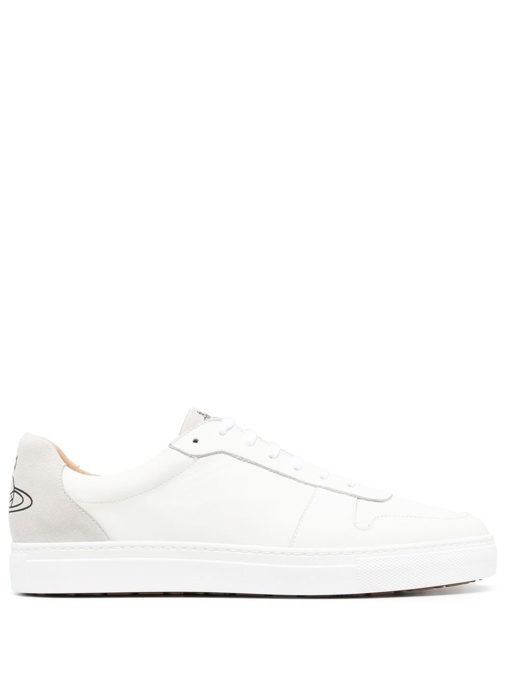 logo-print calf leather sneakers - 1