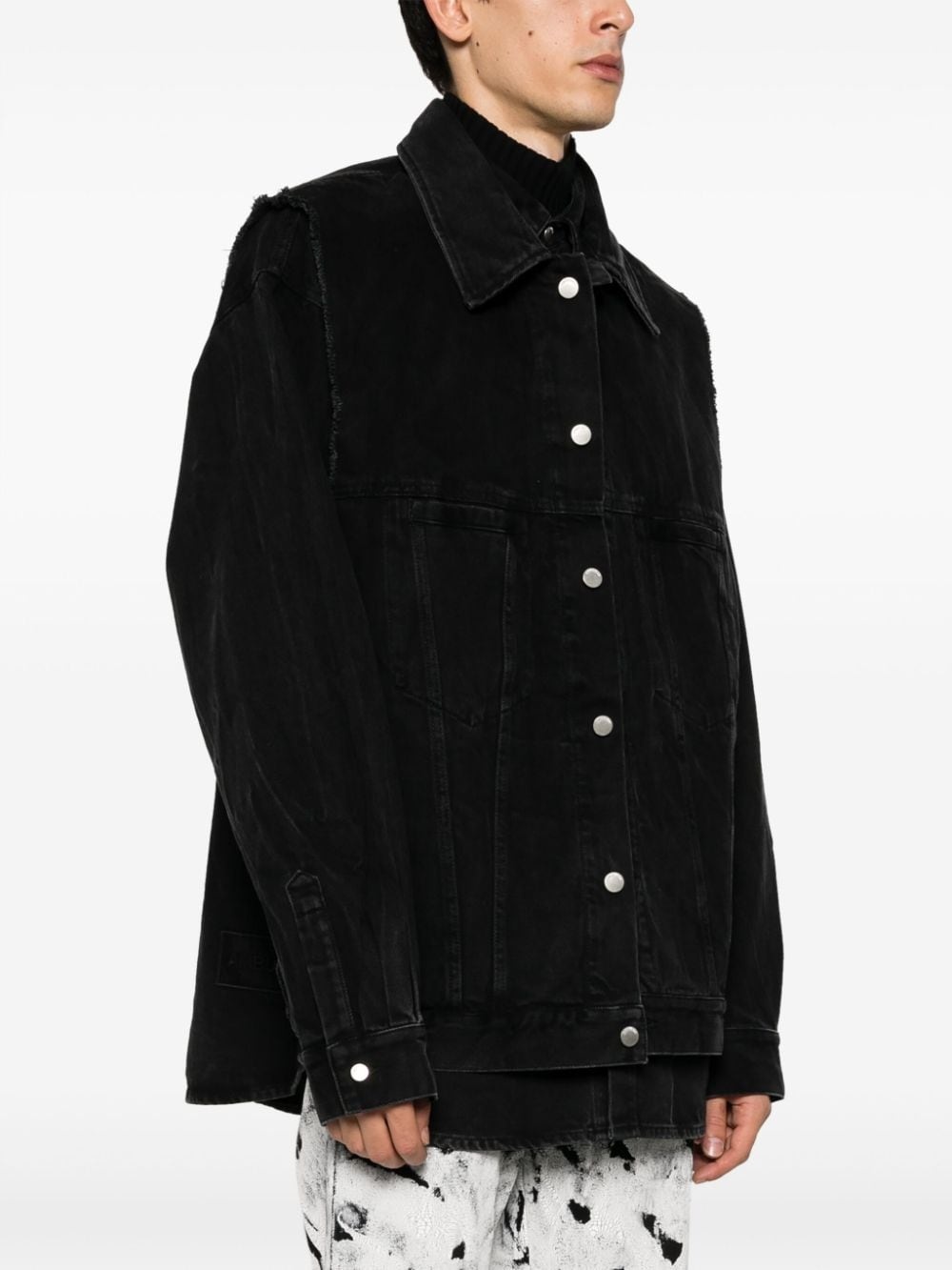 layered denim jacket - 3