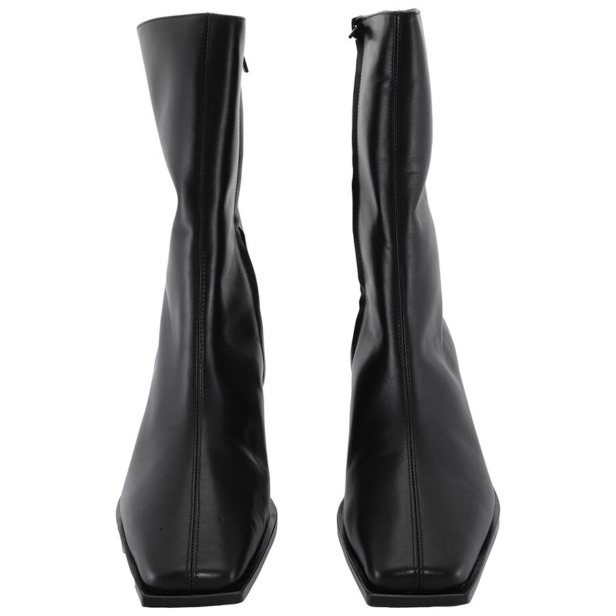 St Agni Block Heel Leather Border Boots - 3
