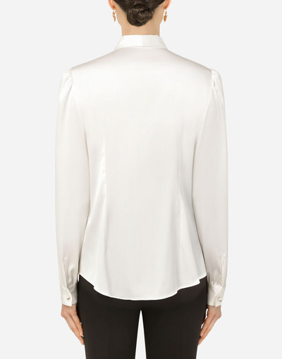 Dolce & Gabbana Satin shirt with pearl buttons with DG logo outlook