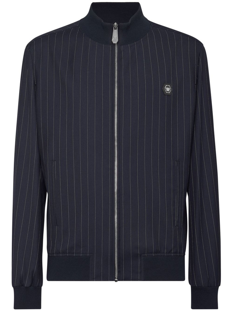 pinstriped bomber jacket 1