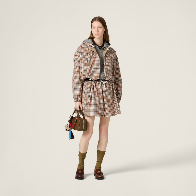 Miu Miu Vichy check technical fabric blouson jacket outlook