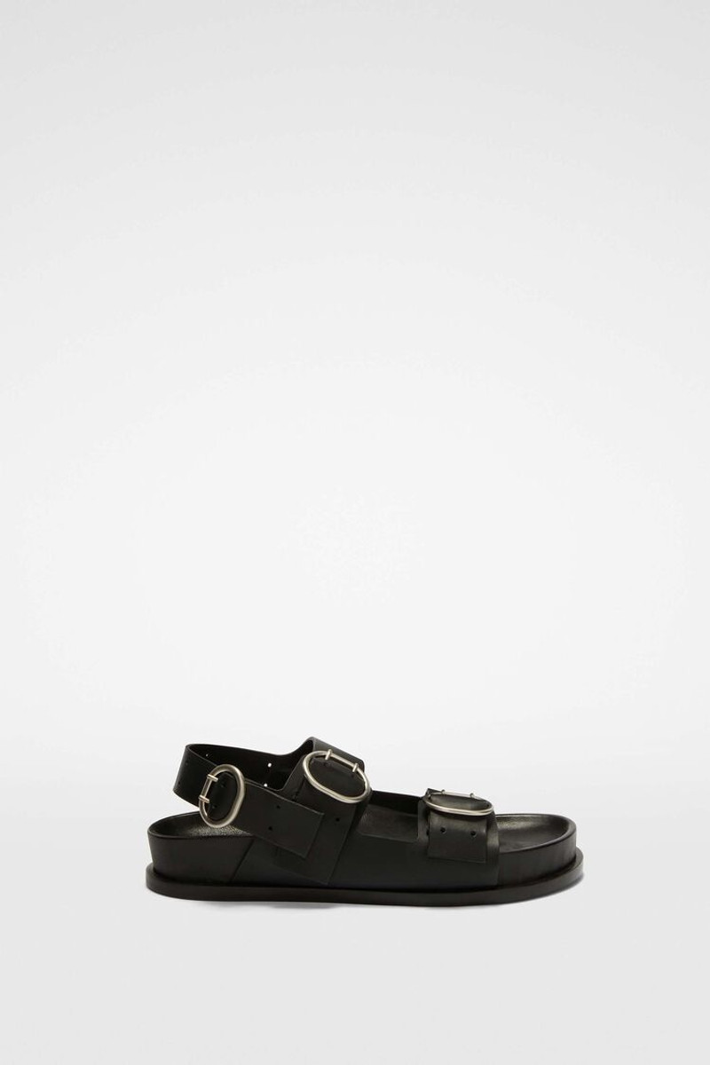 flat buckled leather sandals - 1