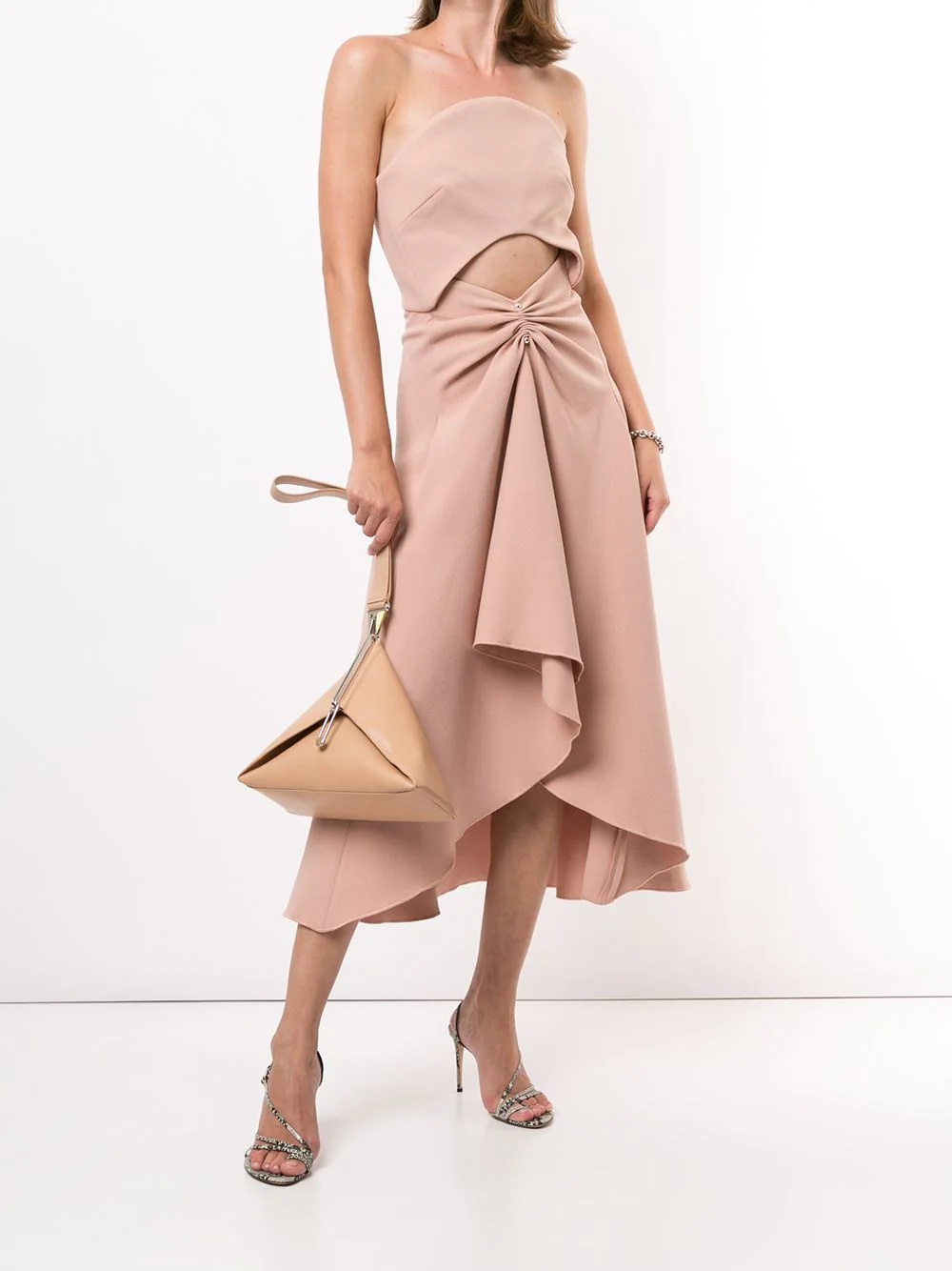 ruched cut-out dress - 2