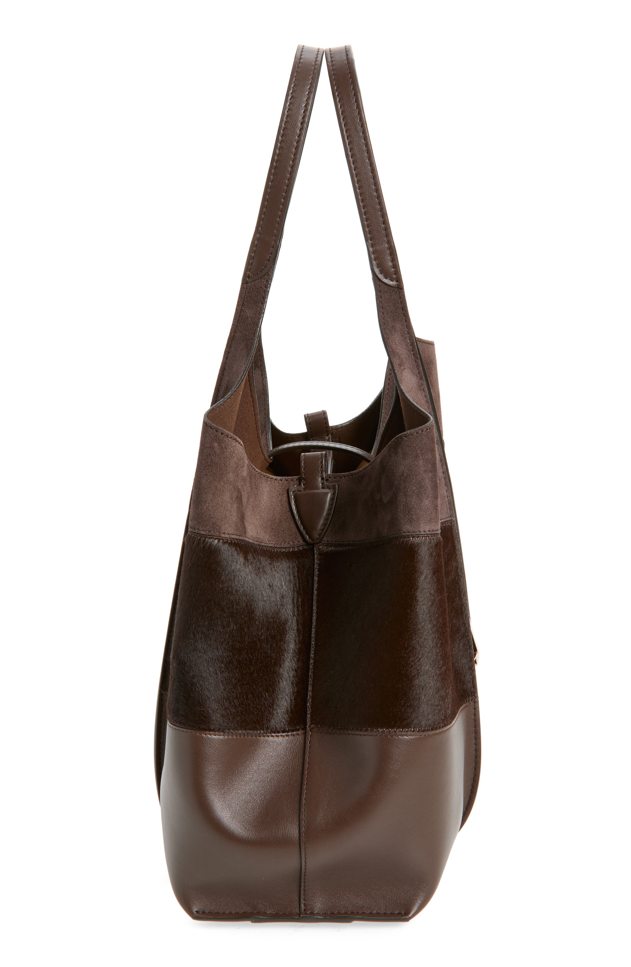 Tod's Medium TSB Suede & Genuine Calf Hair Tote in Marr Rock/Caffe/Marr Afr at Nordstrom - 6