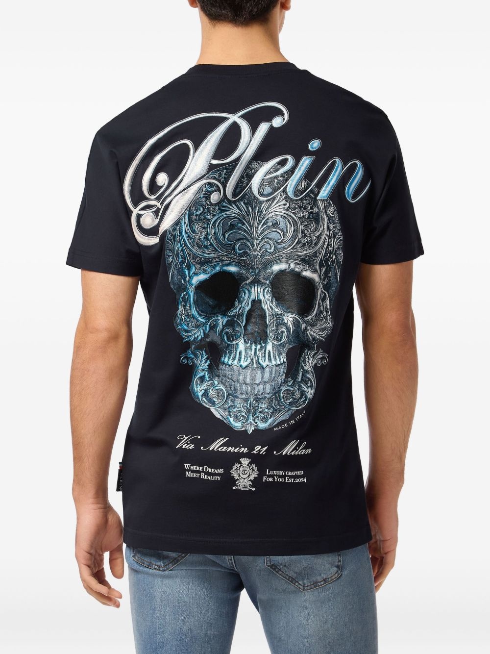 skull-print crew-neck T-shirt - 3