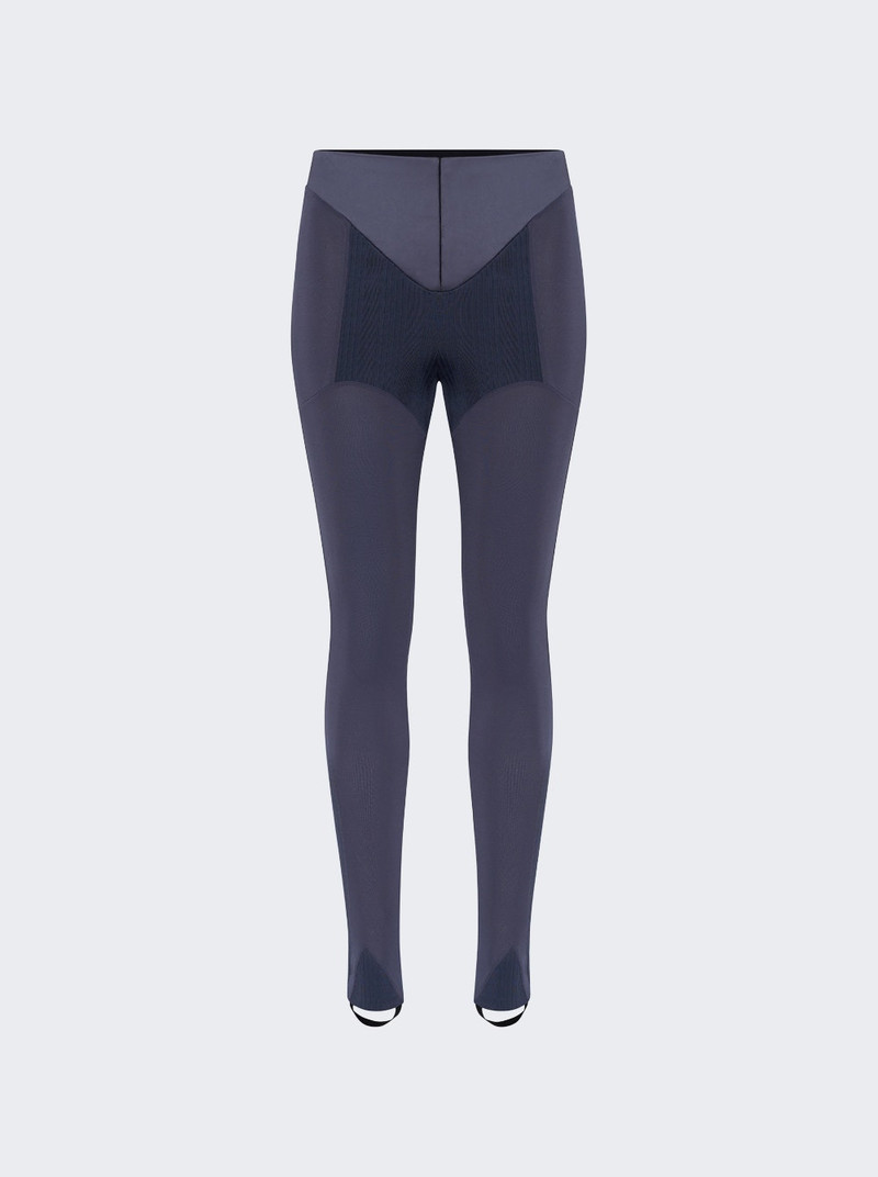 Jersey And Rib Legging With Satin Cut-out Details Petrol 1