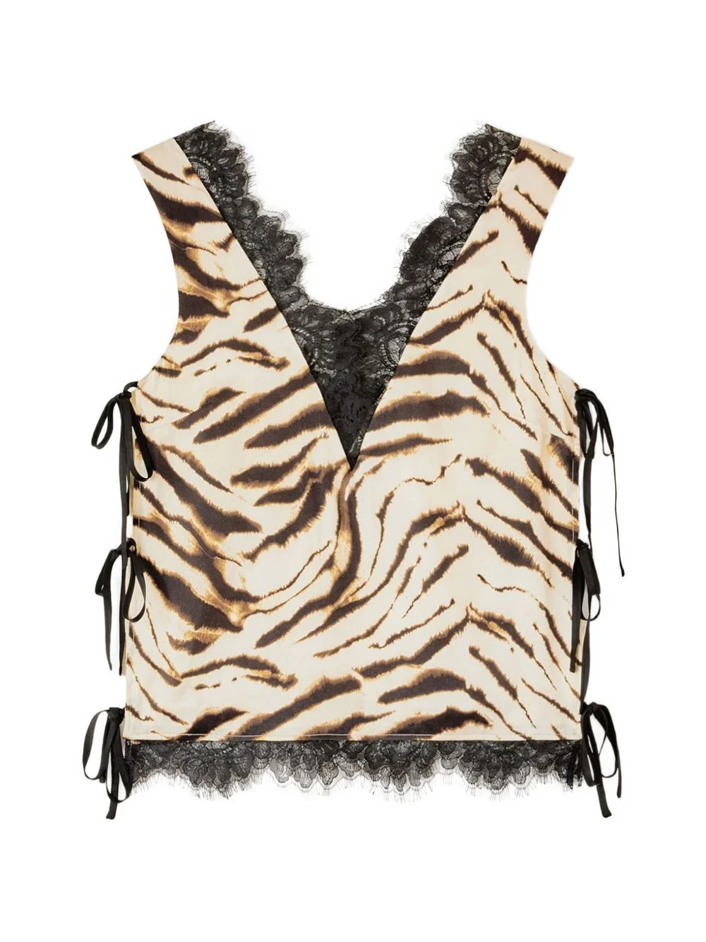 Ganni Women Zevra Print V-Necked Top - 1