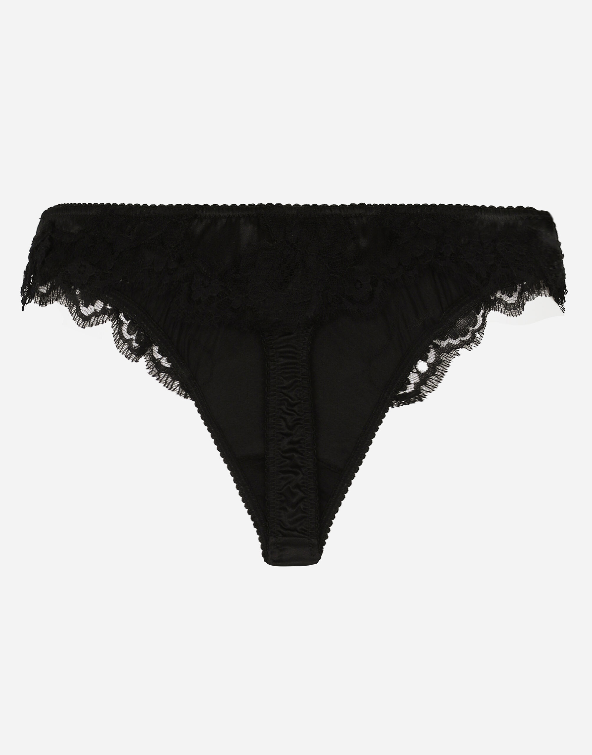 Satin thong with lace - 2