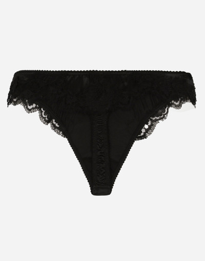 Dolce & Gabbana Satin thong with lace outlook