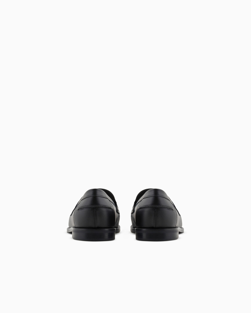 EMPORIO ARMANI SMOOTH LEATHER LOAFERS outlook