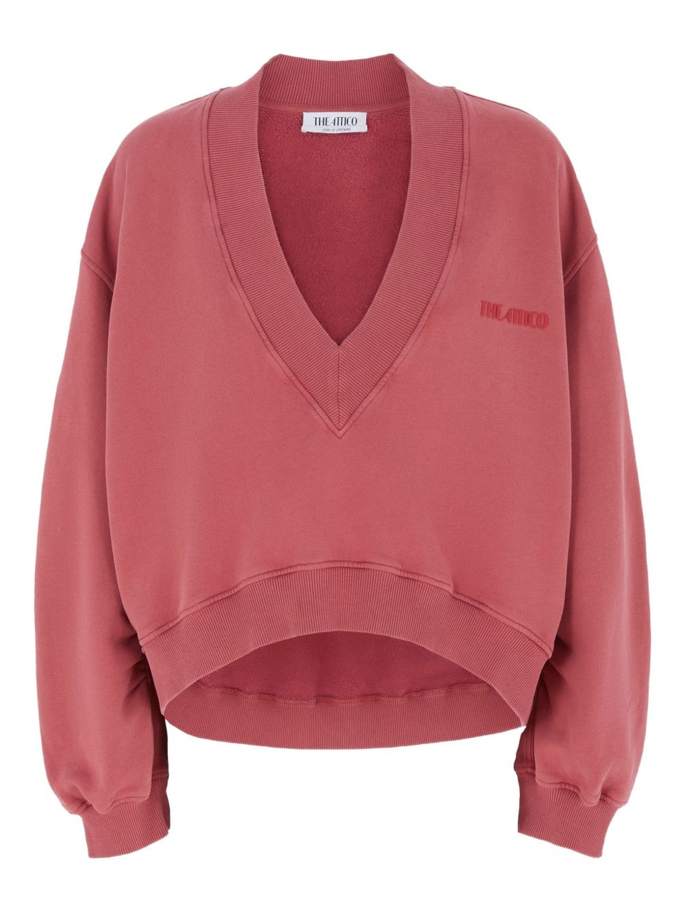 embroidered V-neck sweatshirt - 1