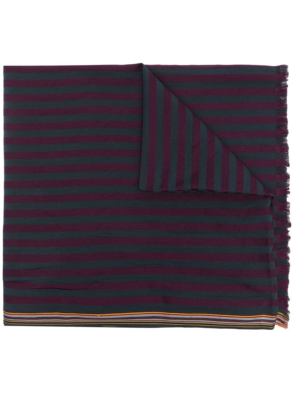 striped cotton-blend scarf - 1