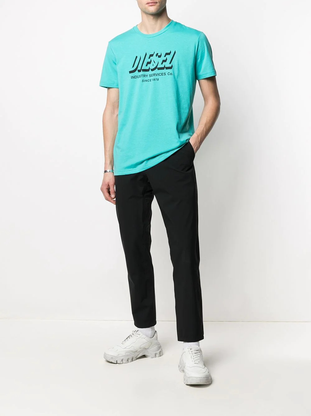 Green Label logo-print T-shirt - 2